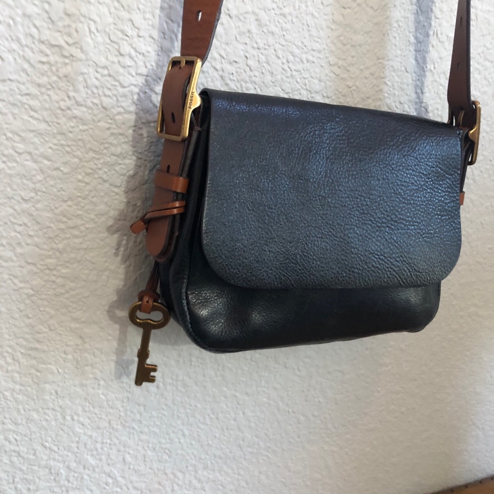 Fossil black leather crossbody